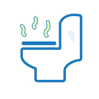 大量の悪臭便、脂肪便、下痢