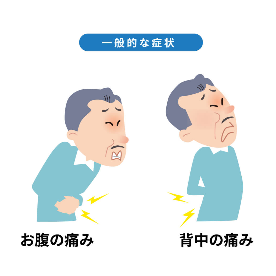 お腹の痛み背中の痛みのイラスト